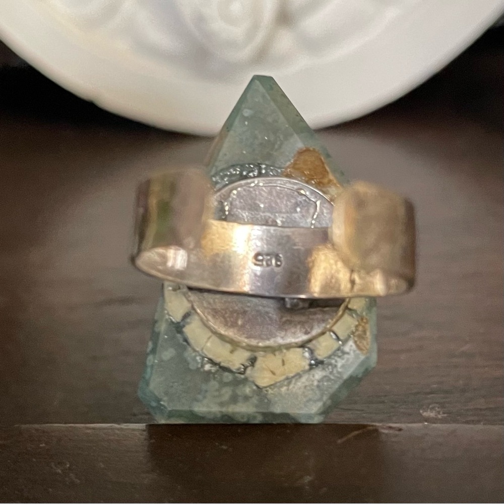 Natural Chunky Amethyst Druzy Crystal Silver Ring adjustable 925 - Picture 5 of 9